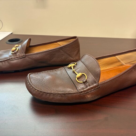 Gucci Hebron Horsebit Driving Loafers | Men’s Size 12 | Brown Leather main image 4